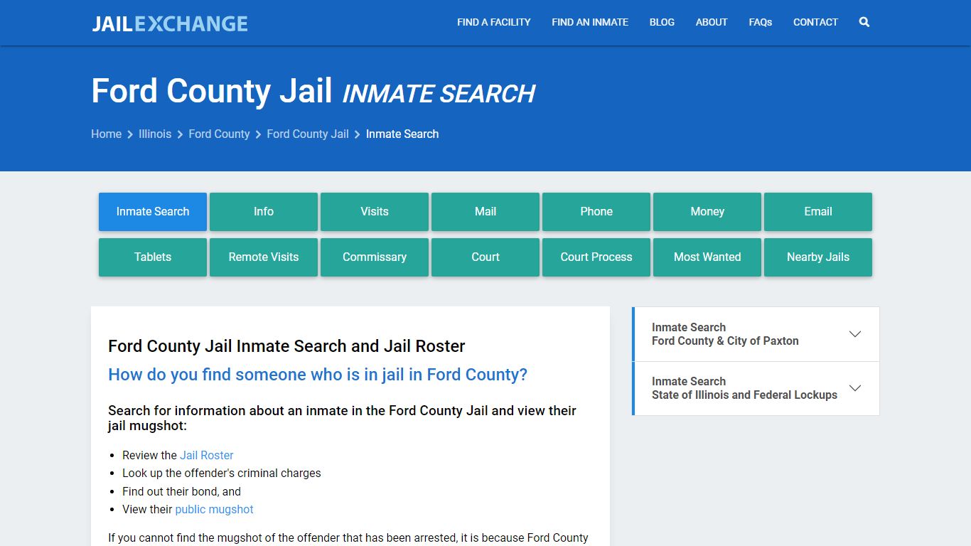 Inmate Search: Roster & Mugshots - Ford County Jail, IL